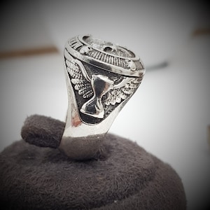 Memento Mori Mori Ring Memento Mori ,,Memento Mori Sterling Silver Stoiscm Ring 925 Sterling Silver Men's Pinky Ring image 4
