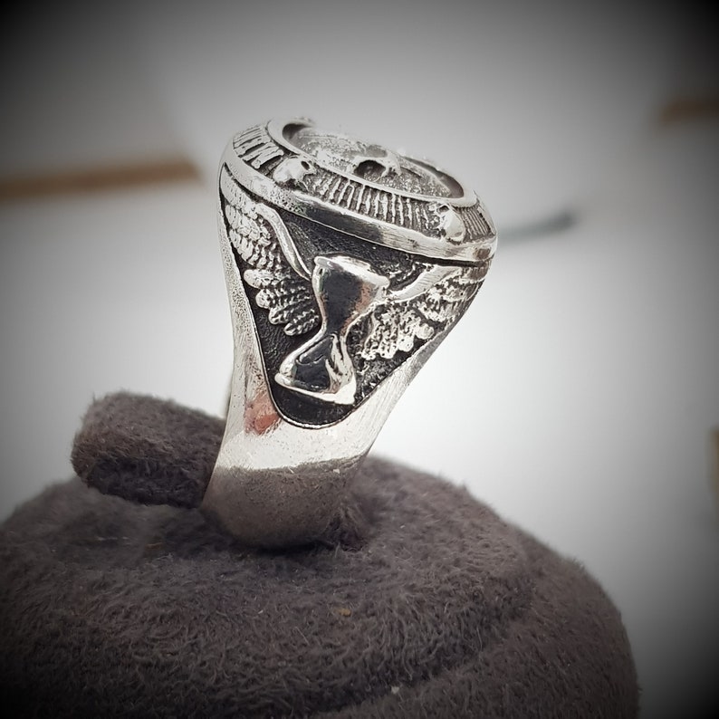 Memento Mori Mori Ring Memento Mori ,,Memento Mori Sterling Silver Stoiscm Ring 925 Sterling Silver Men's Pinky Ring image 4