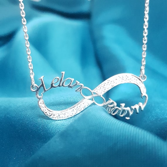 Custom 2 Names Infinity Necklace With 