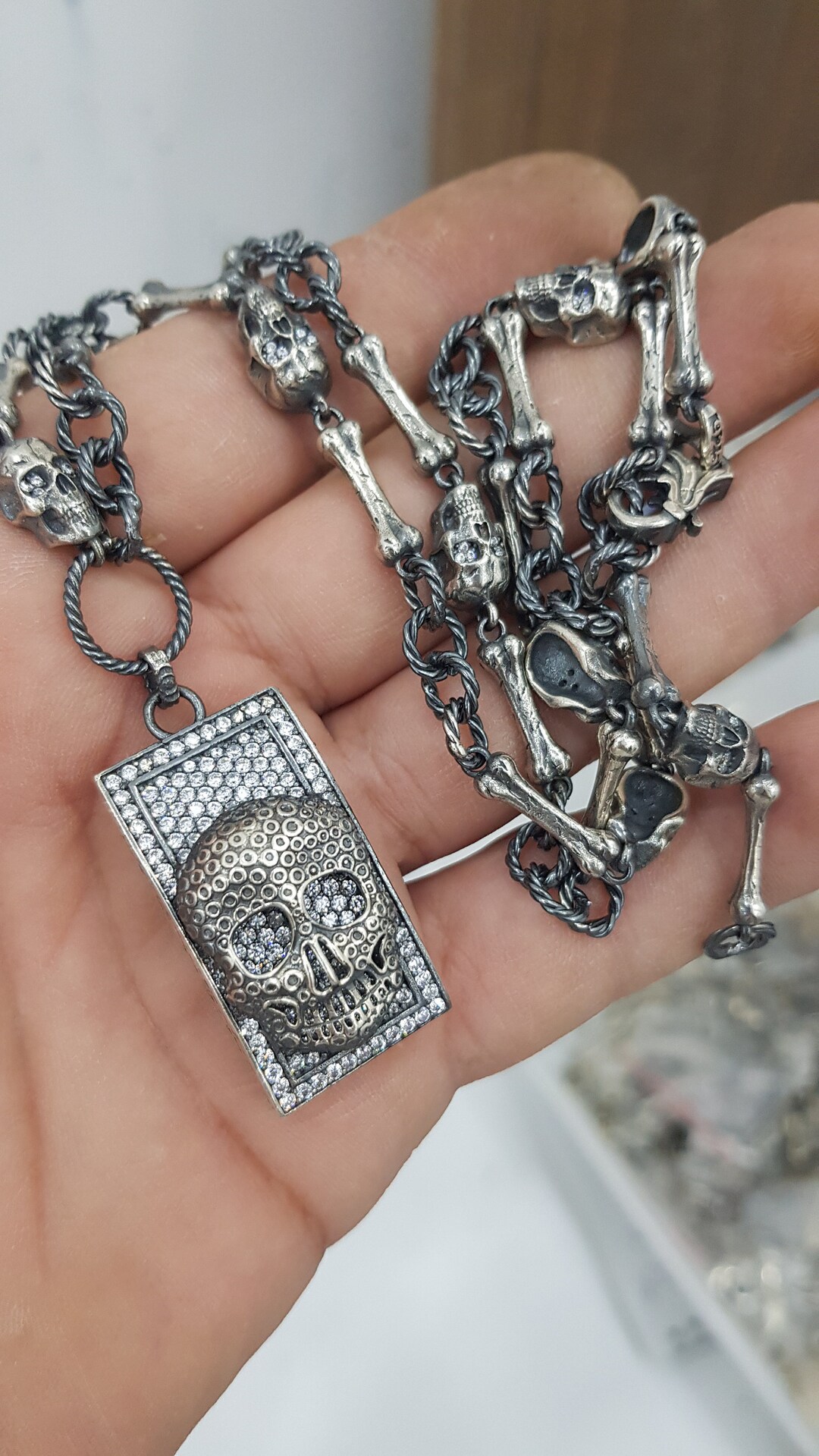 Sterling silver skull chain Clearance