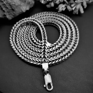 Sterling silver foxtail chain best sale necklace