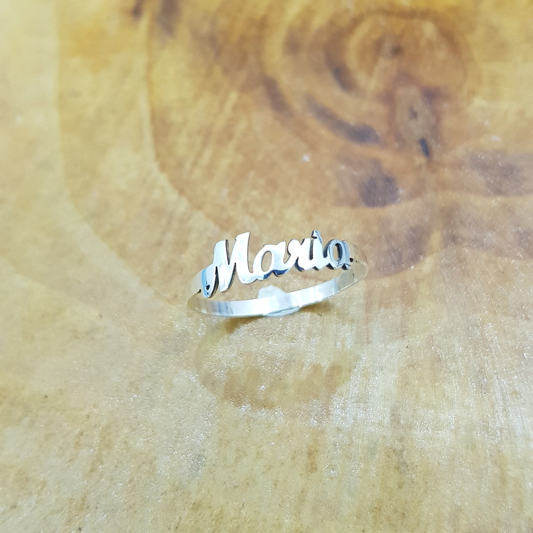 Names Ring 1 or 2 Name Personalized Sterling Silver Women Gift Ring ...