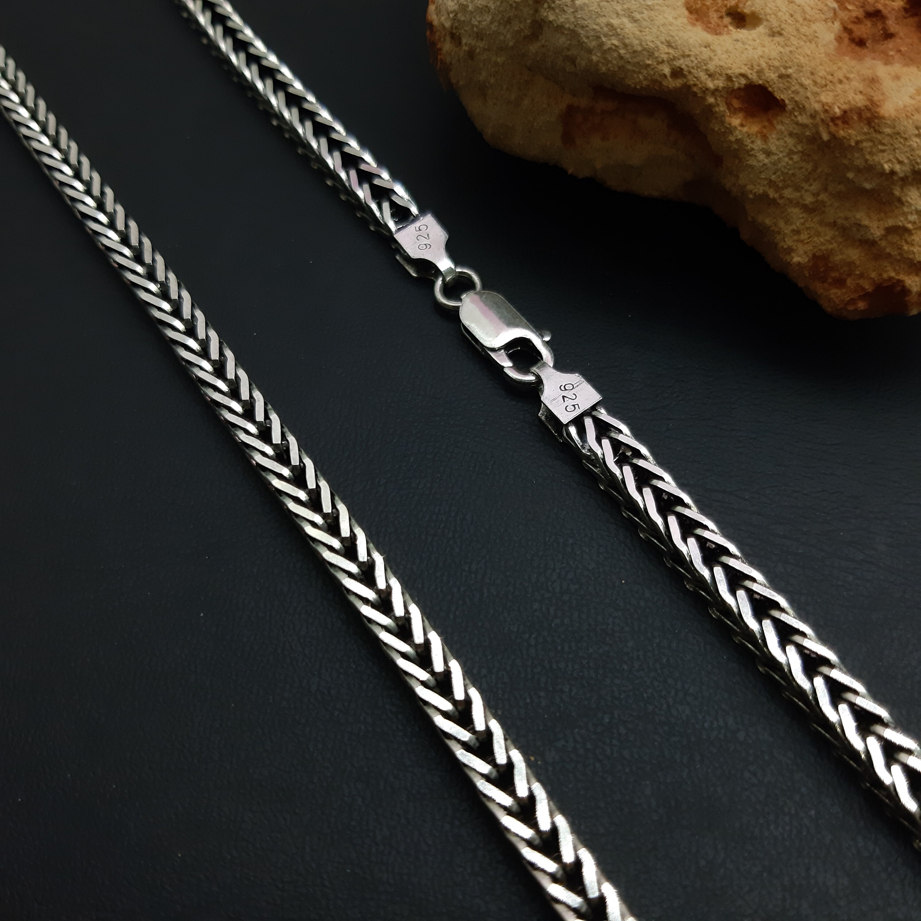 Sterling silver 2024 foxtail chain necklace