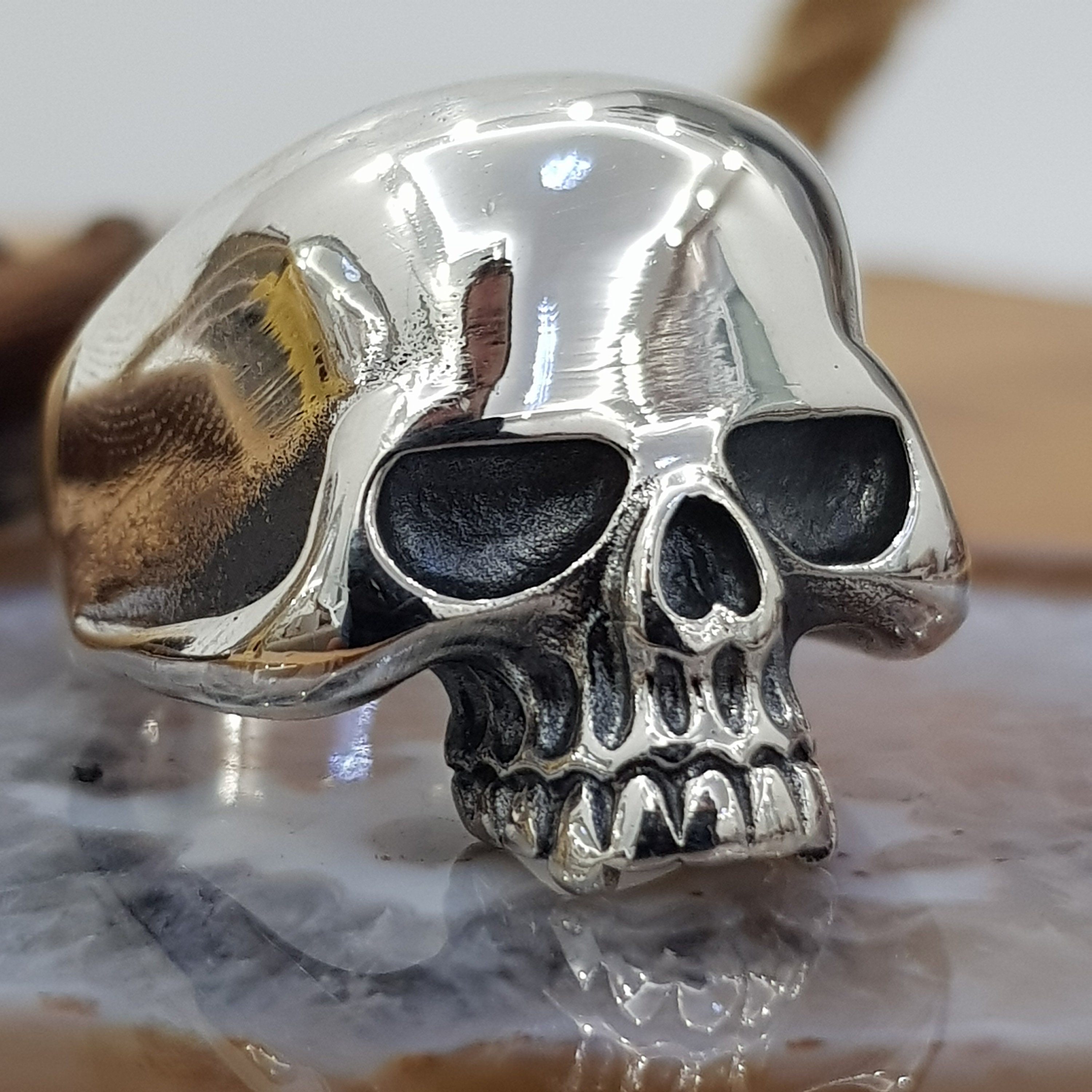 G&S VINTAGE 80s FEATHER SKULL RING 大名