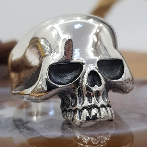 80 s Classic Cliff Burton Skull Ring, Metallica Ring,Cliff Burton Ring,Electric Guitar Ring, Souvenir Ring Skull Sterling Silver 20 Grams image 7