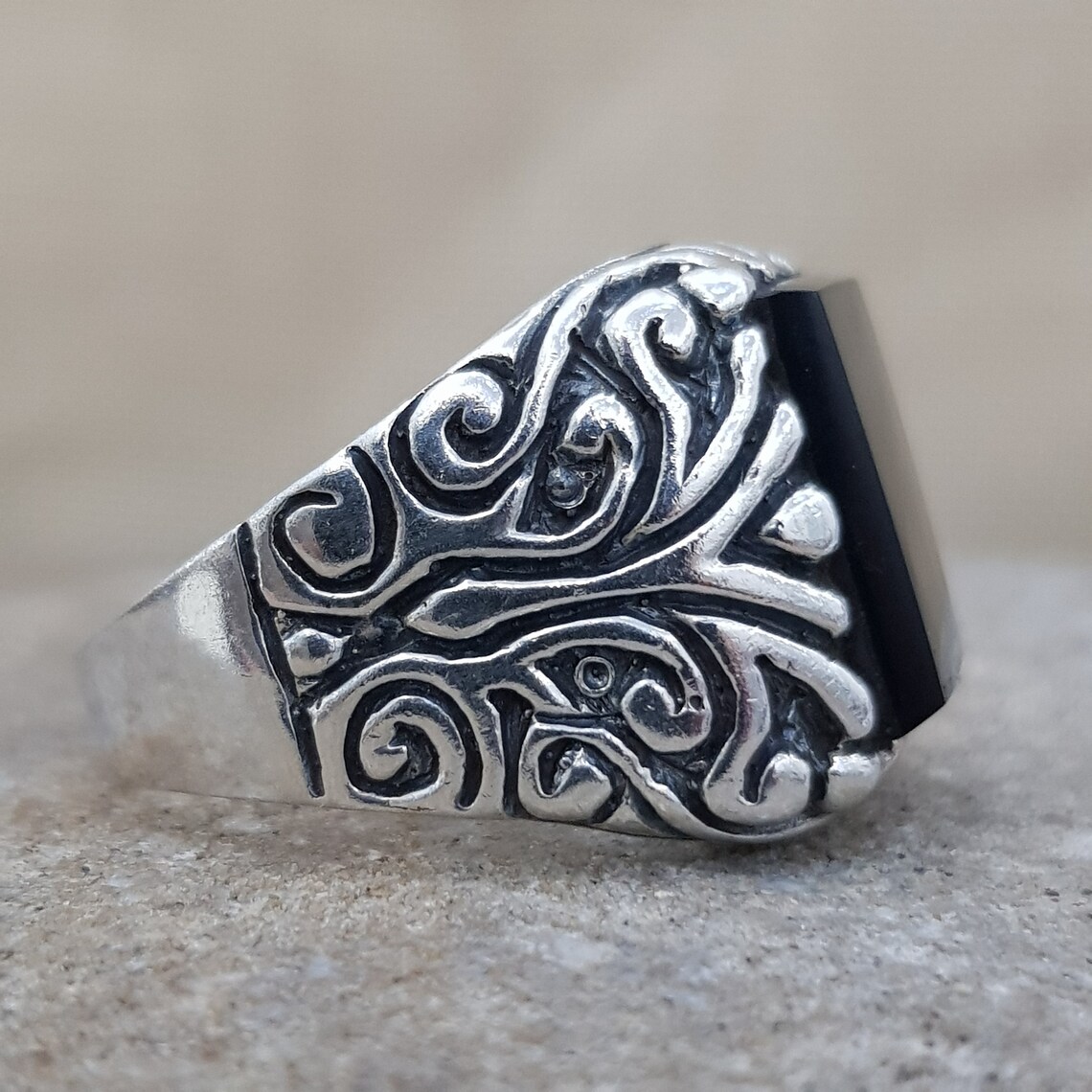 Mens Handmade Ring Turkish Handmade Men Silver Ring Vintage Etsy