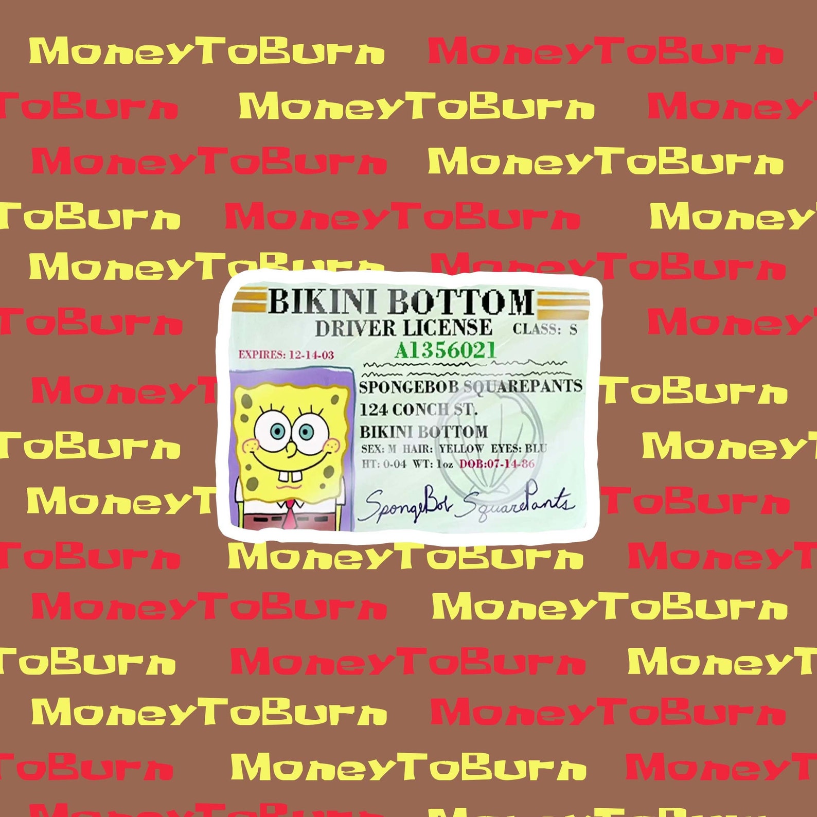 SpongeBob Boating License Sticker Buy 2 get 1 free Etsy