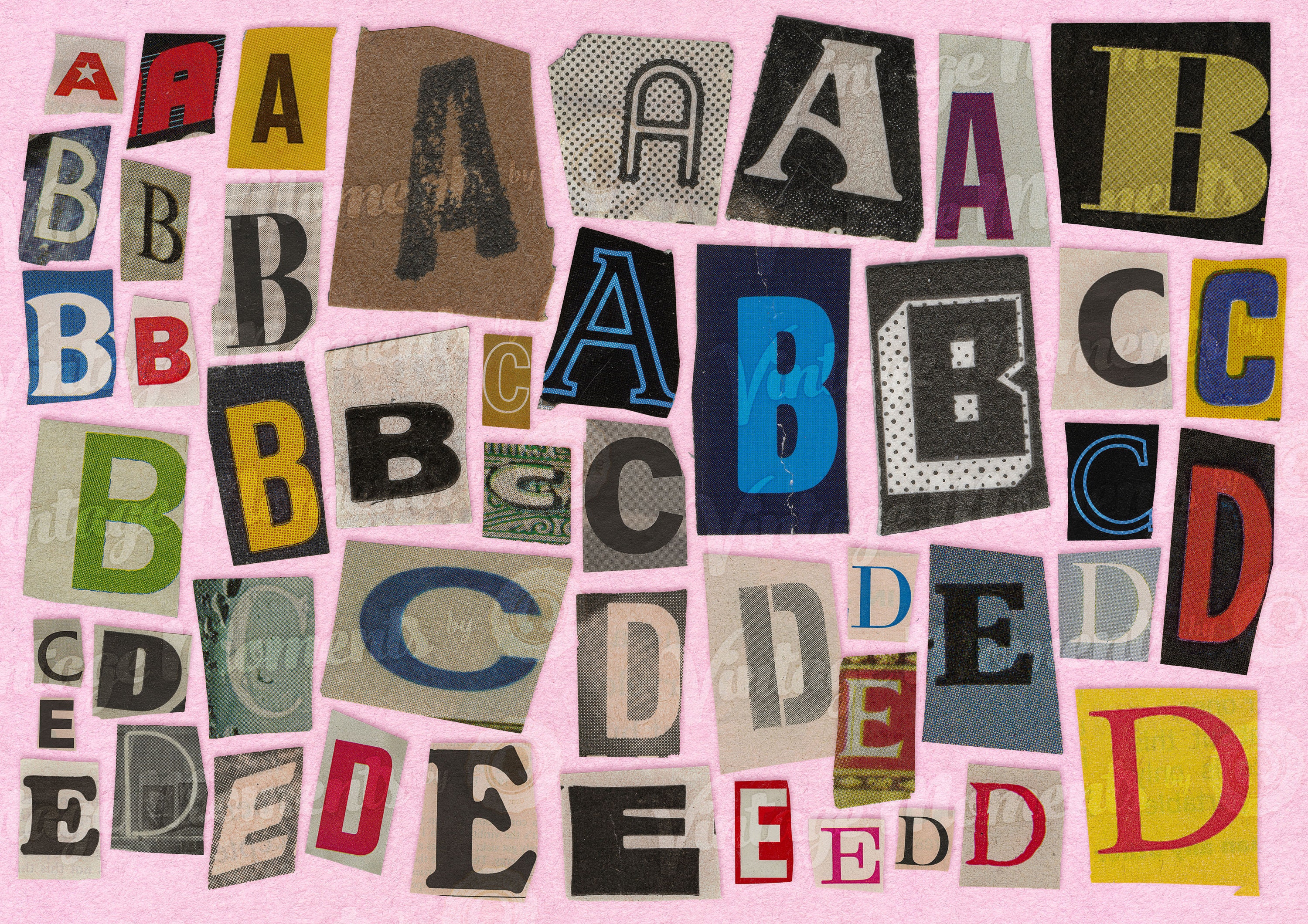 Scrapbook colourful newspaper alphabet letters Sticker for Sale by  hollyrogers