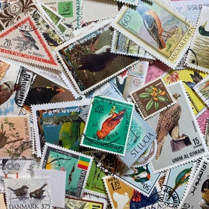 BIRDS Used worldwide stamps. Collect, card Making, Decoupage, collage, Junk Pack 30 image 2