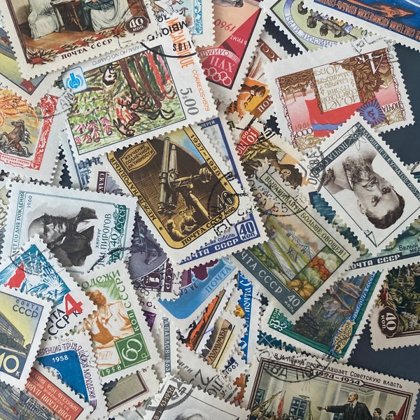 USSR Picture Postage  stamps including vintage. Collect/Craft junk Pack 20