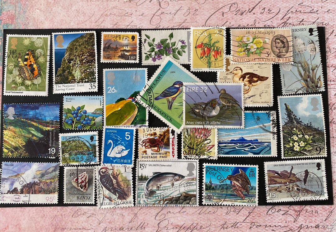 COASTLINE Themed Postage Stamps. Collecting,, Card Making, Junk Pack 25