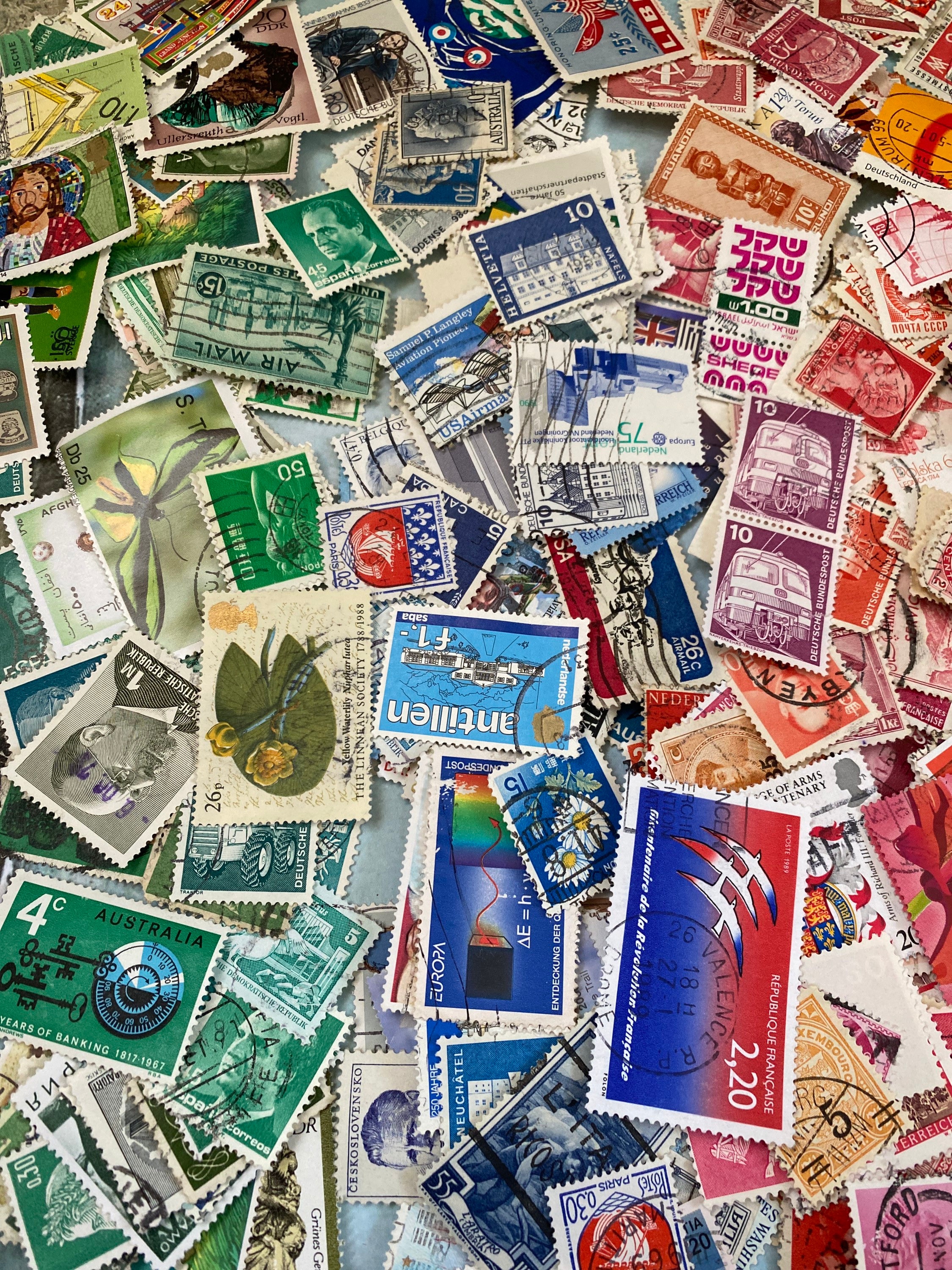 Sellos postales en todo el mundo. Por color o mezclado Etsy