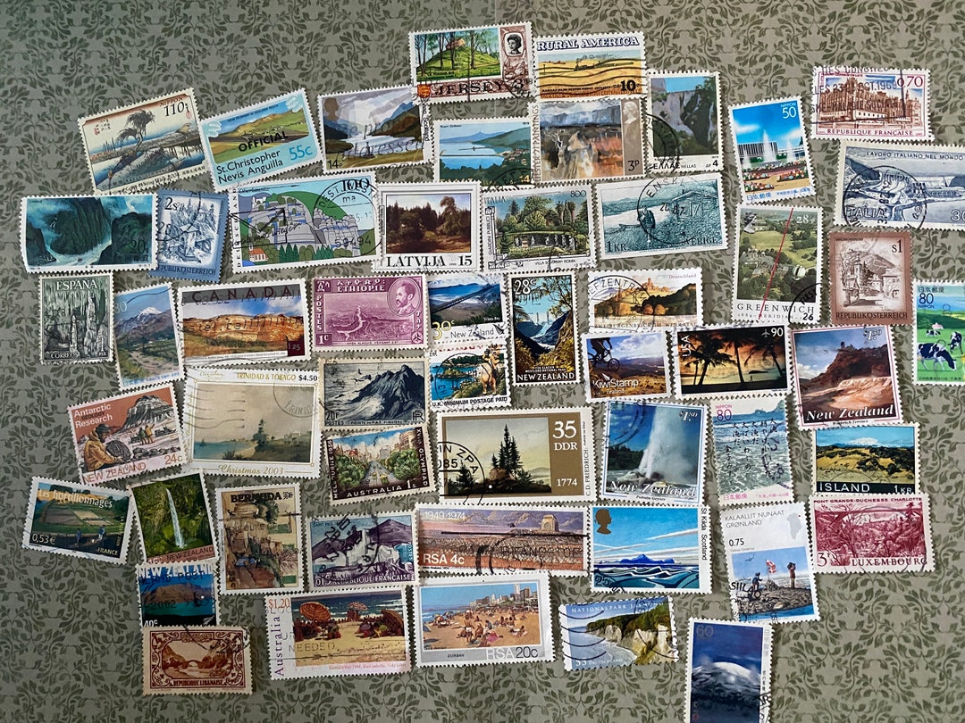 Landscape/scenic Bumper Pack 50 Postage Stamps. Craft. Etsy