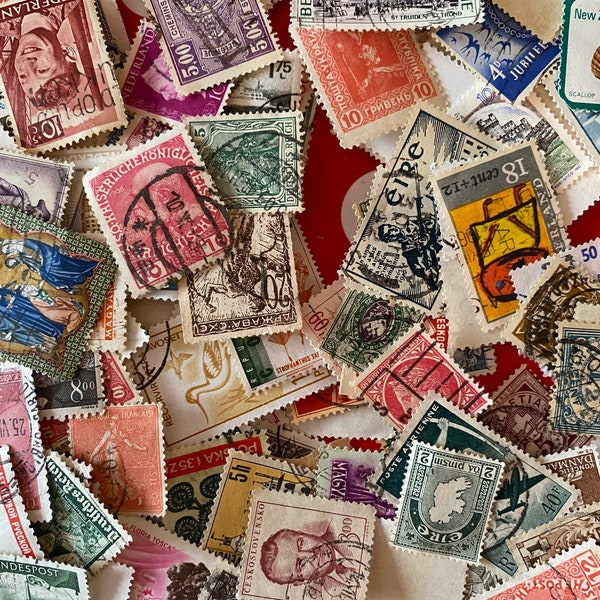 VINTAGE worldwide postage stamps. Collect/Craft Scrapbooking/Junk