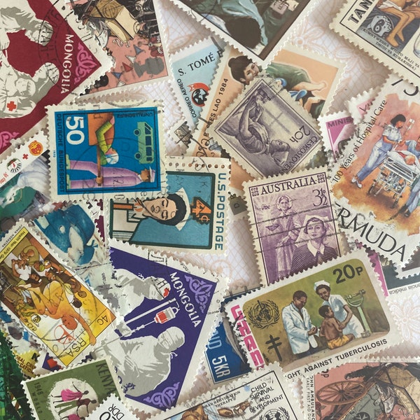 MEDICINE  Theme  postage stamps. Collecting, Crafting, Card making, Junk Pack 20