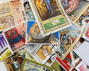 RELIGIOUS stamps. Decoupage, Collecting, Card Making, Junk Journalling etc pack 20