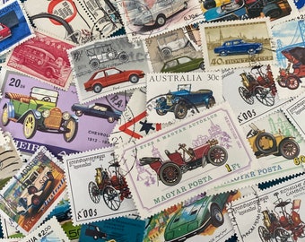CLASSIC Cars. Worldwide mixed Stamps. Decoupage, Collect, Junk, pack 20