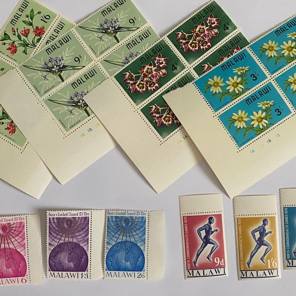 MALAWI Vintage  stamp selection . Collect. Craft. Junk.