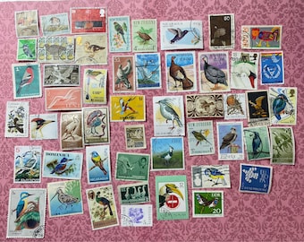 Birds Bumper pack 50 used postage stamps. Craft. Collect