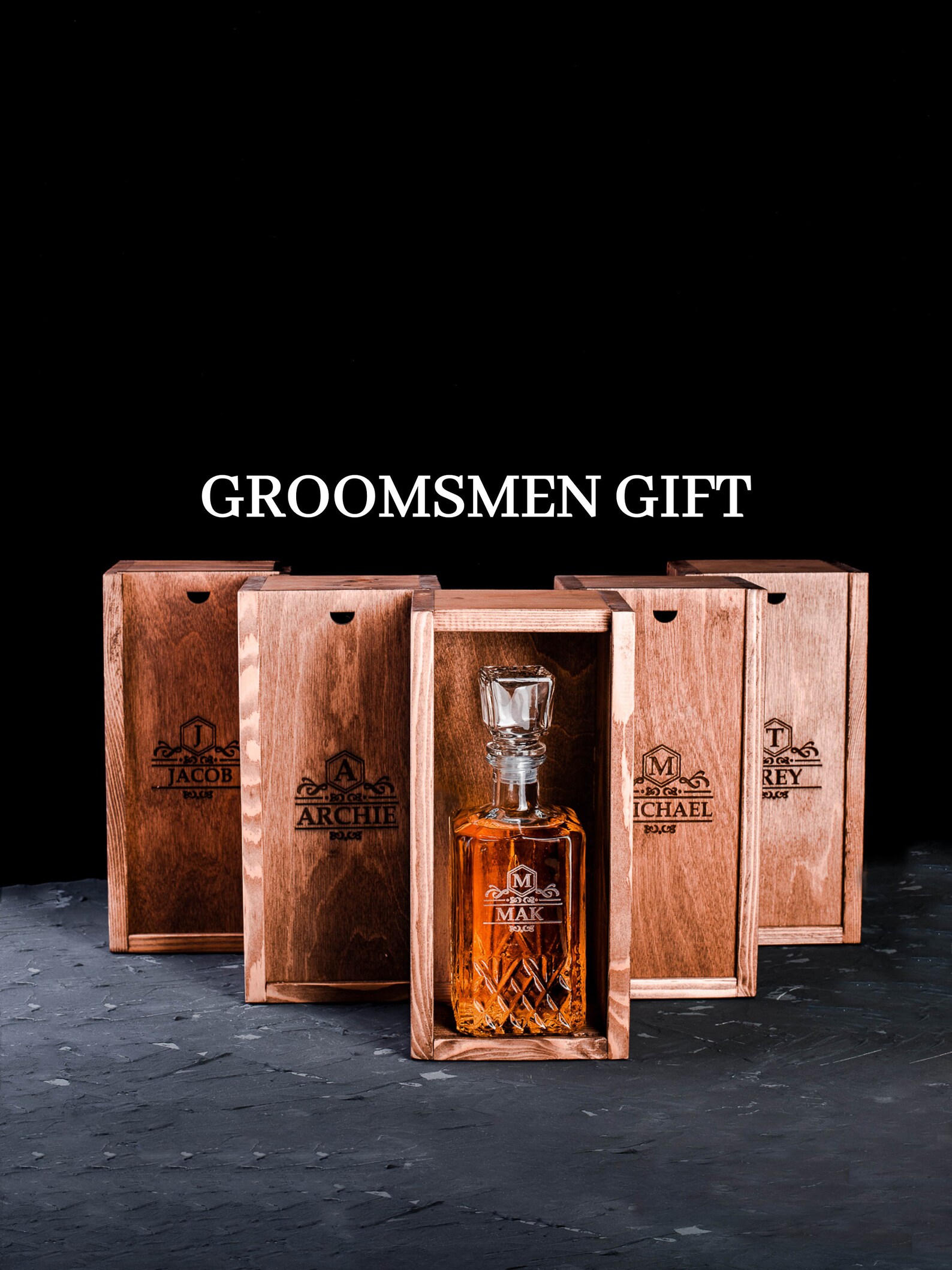 Groomsmen gift decanter set with box groomsmen gift box with Etsy