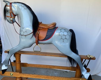 Handmade wooden rocking horse made by Jane Patton