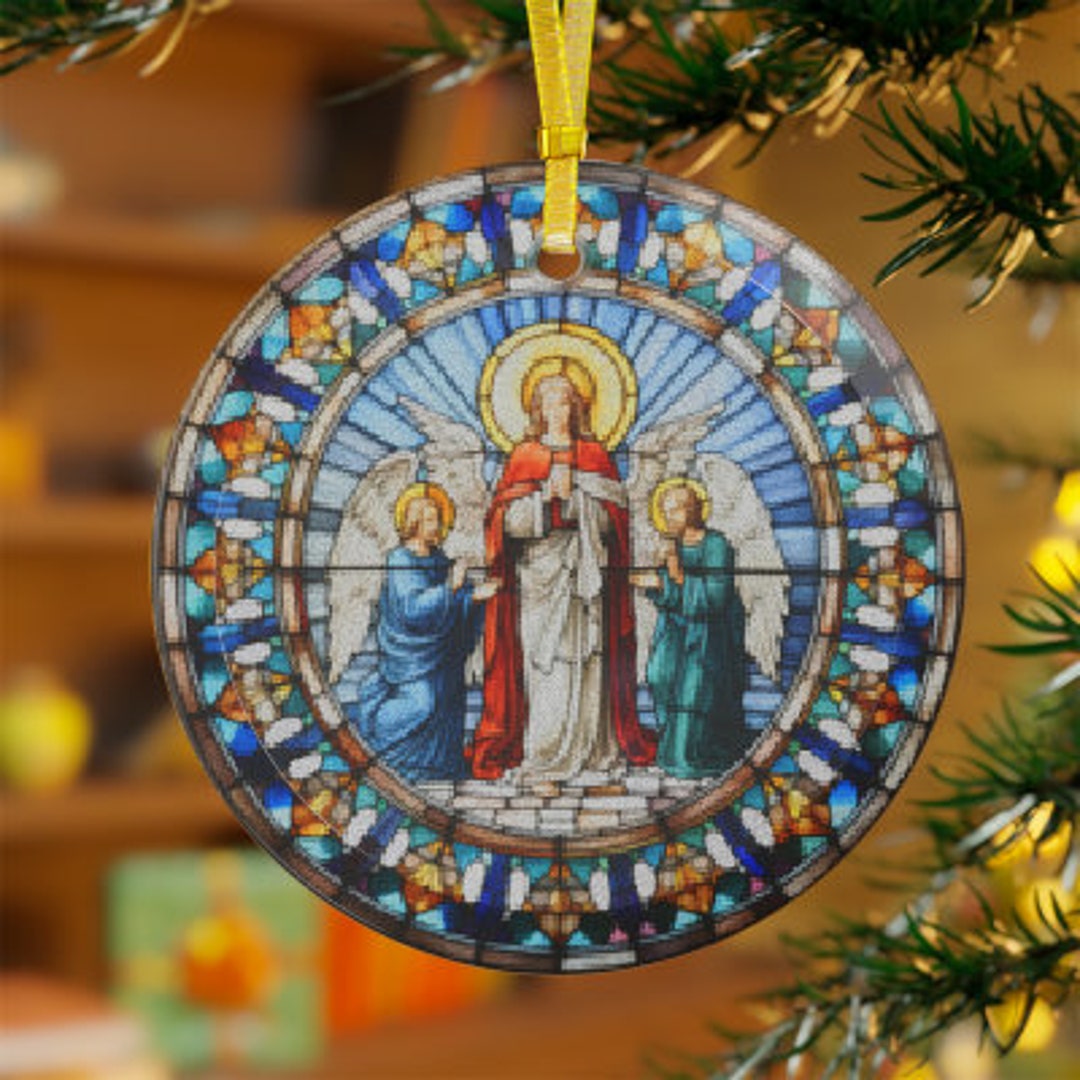 Nativity Scene Glass Christmas Ornament Christian Christmas Etsy