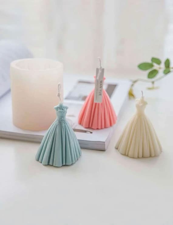 party dress candle Gold Wedding Dress Candles