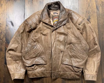 Vintage Avirex G-2 Distressed Leather Bomber Flight Jacket