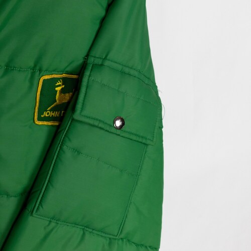Vintage 1980s-1990s John Deere American shops Tractors puffer parka trench jacket / made in USA