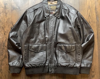 Vintage Avirex G-2 Distressed Leather Bomber Flight Jacket