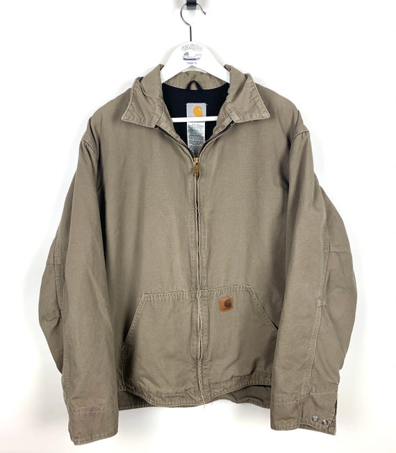 Vintage Carhartt canvas brown/beige zip workwear j