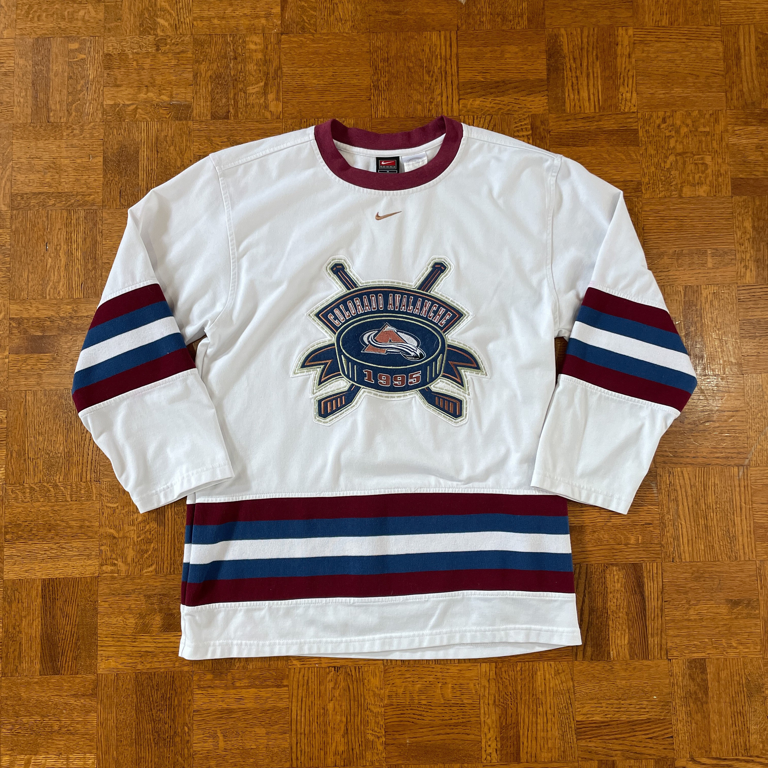 Vintage Colorado Avalanche Jersey Youth XL White 90s NHL Hockey Stanley Cup