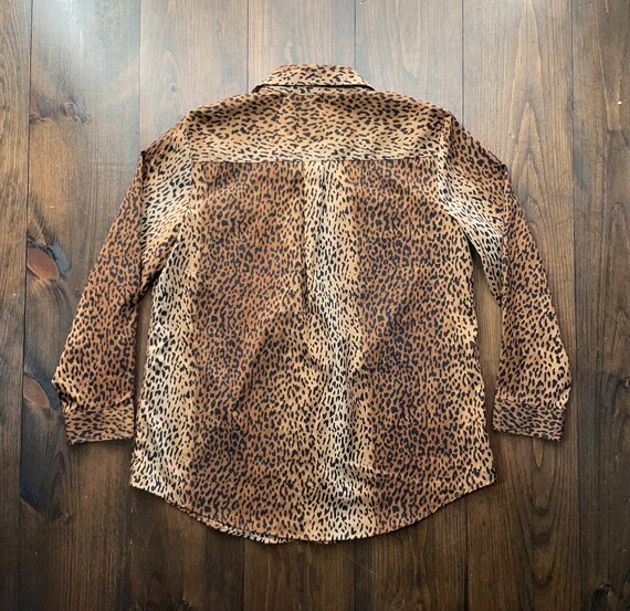 Vintage Y2K Cheetah Leopard Print Button Long Sle… - image 5