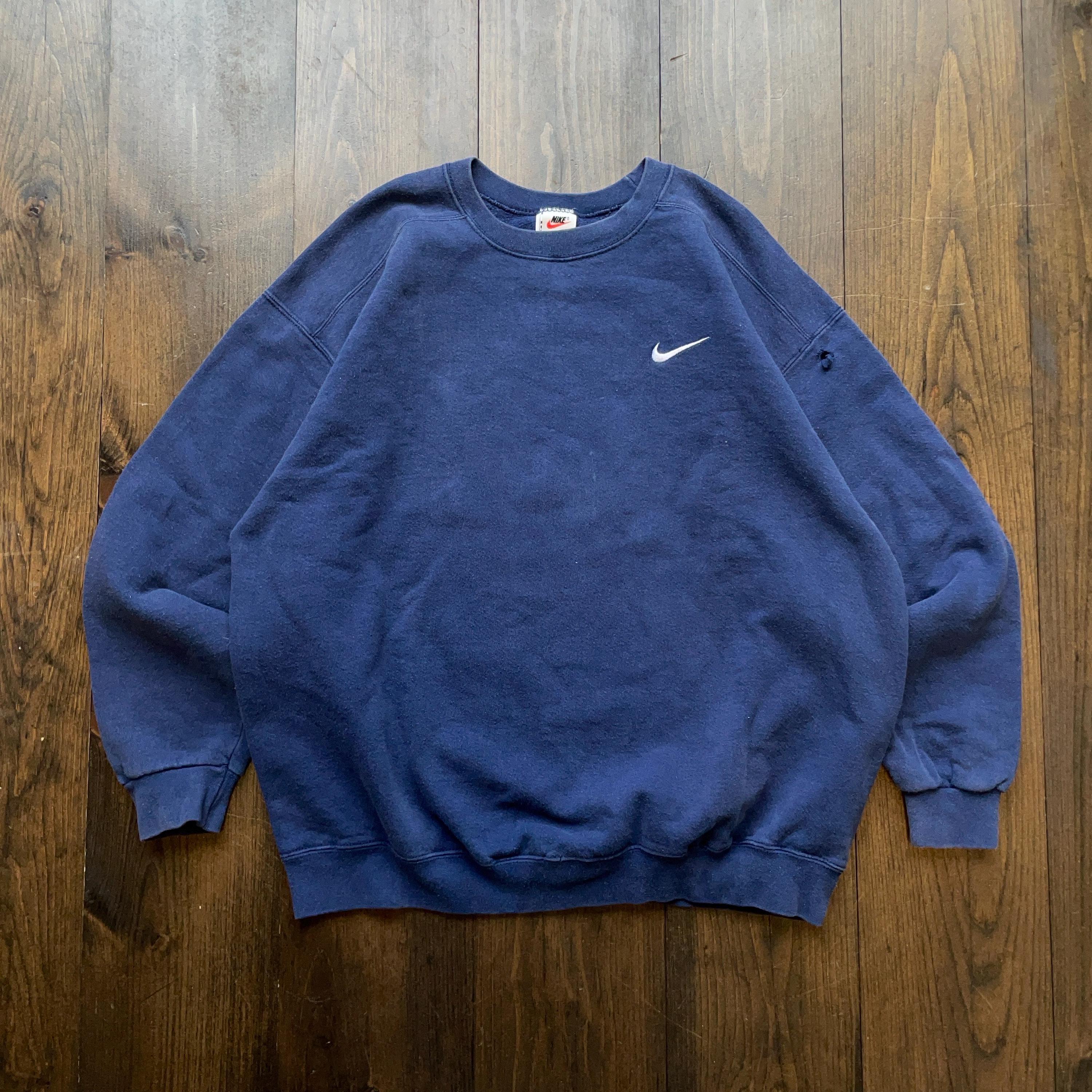 Vintage 1990s Nike Mini Swoosh Logo Embroidered Crewneck