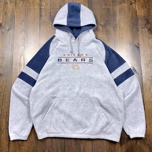 Vintage 1990s Chicago Bears American Football Fleece Embroidered Hoodie Sweatshirt / tag size XL (see measurements)