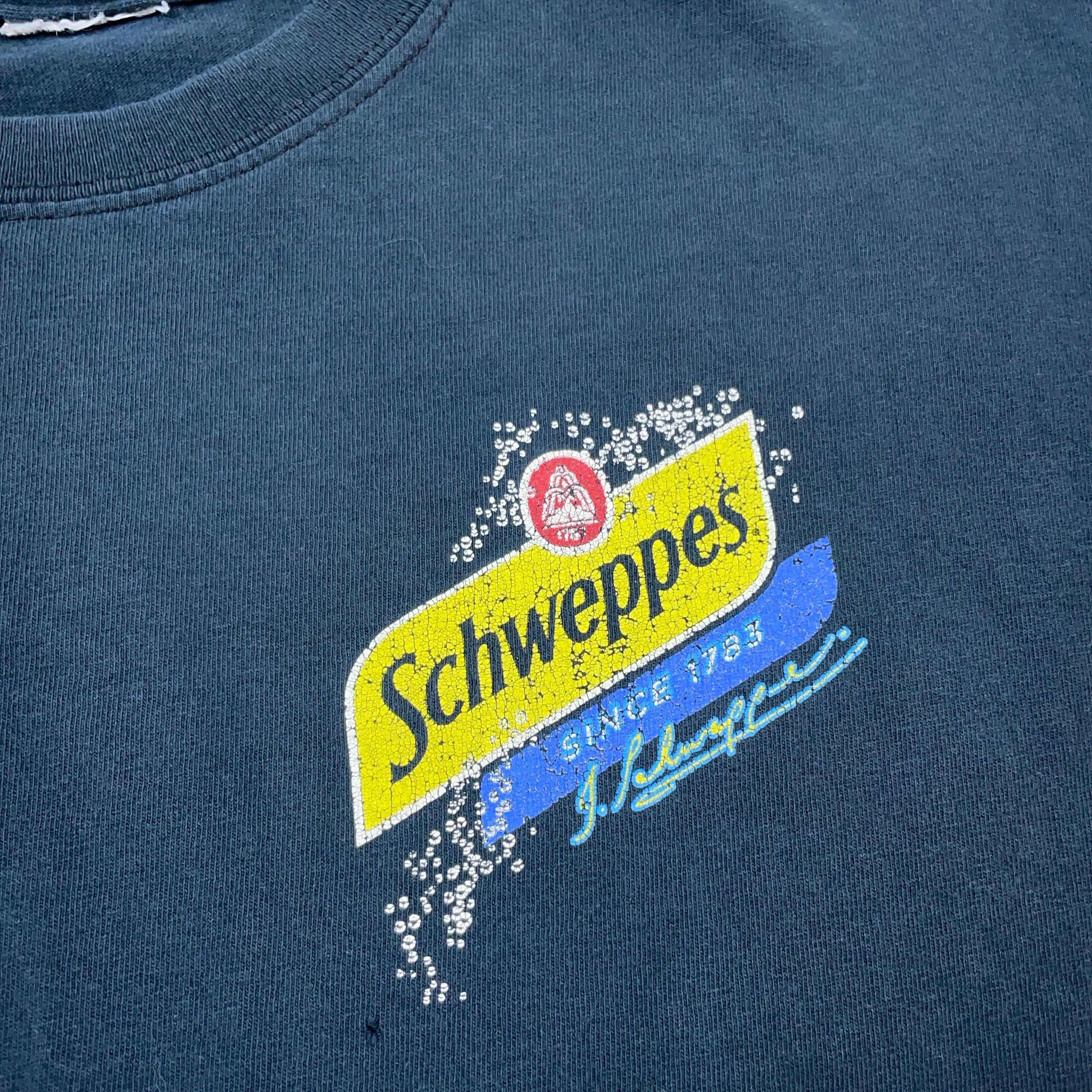 Vintage 1990s Schweppes Pop Soda Drink Graphic Shirt / See 