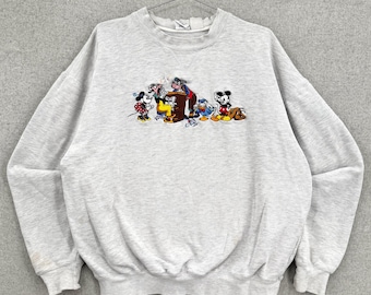 Vintage 1990s Micky Maus Disney Cartoon Sweatshirt Rundhals / L/XL (siehe Maße)