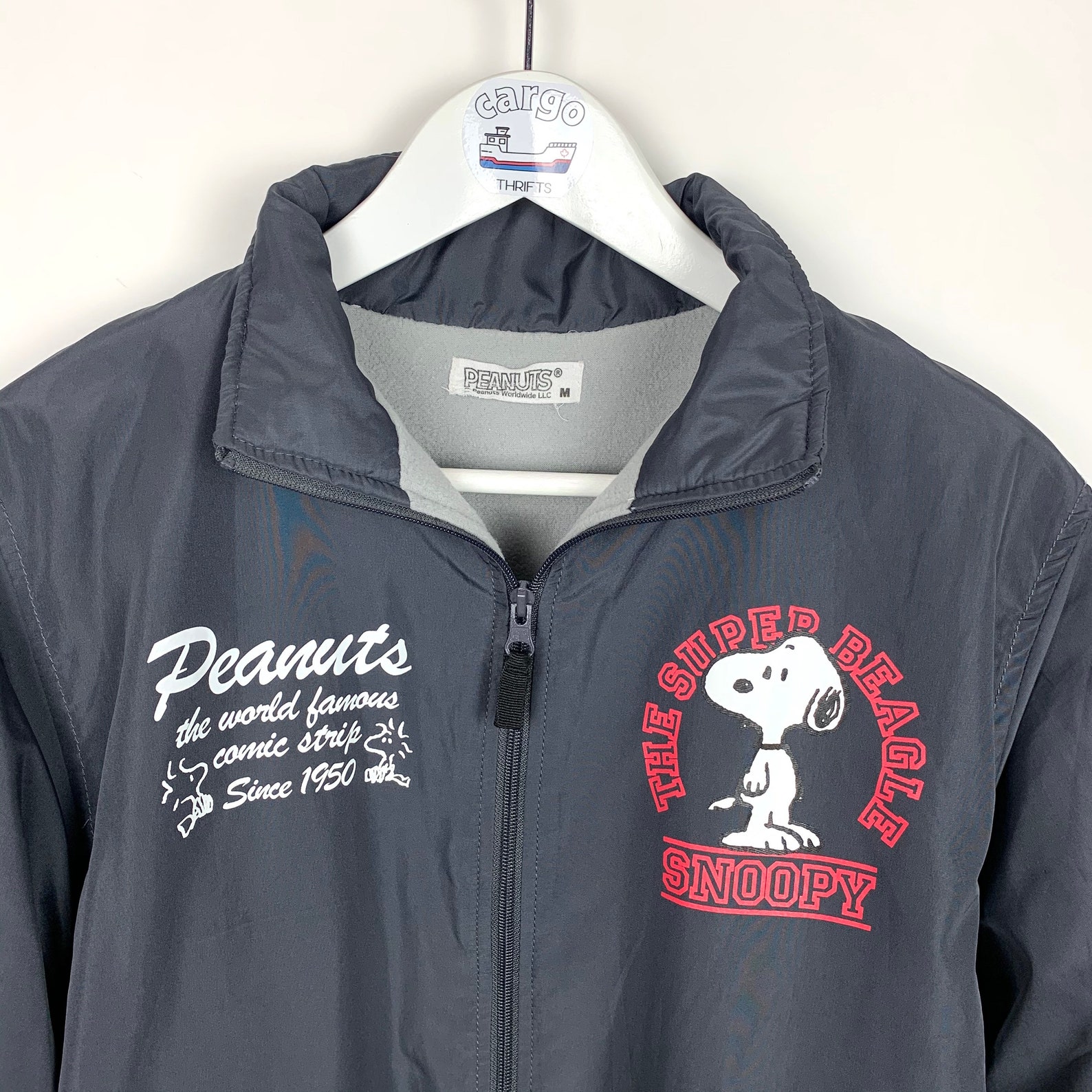 Vintage 90s Peanuts Snoopy light fleece lined jacket size Etsy