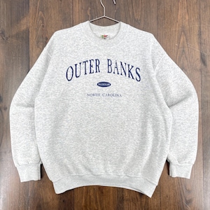 Vintage 1990-tals Outer Banks North Carolina Beach Souvenir Crewneck-tröja / storlek Large (se mått) bild 1