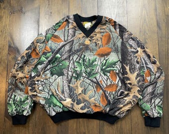 Chaqueta cortavientos ligera con estampado de camuflaje vintage de los años 90, fabricada en Canadá, talla 2XL