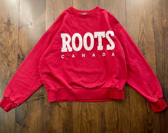 Vintage 1990s Canada Roots Crewneck Sweatshirt / see measurements