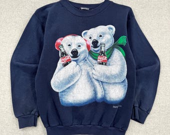 ヴィンテージ 1994年製 コカ・コーラ ポーラーベアーズ キッズ ユース 子供用 クルーネック スウェットシャツ / ユースサイズ M (寸法をご確認ください)