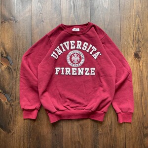 Vintage 1990s Universita Firenze Florence Italy Crewneck Sweatshirt / size Small (see measurements)