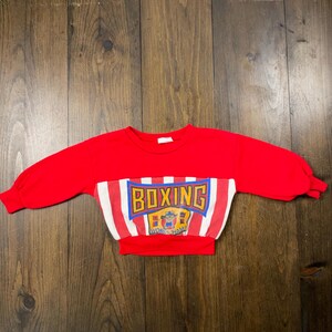 Vintage 1990s Baby Kids Boxing Cartoon Crewneck Sweatshirt / see measurements for sizing