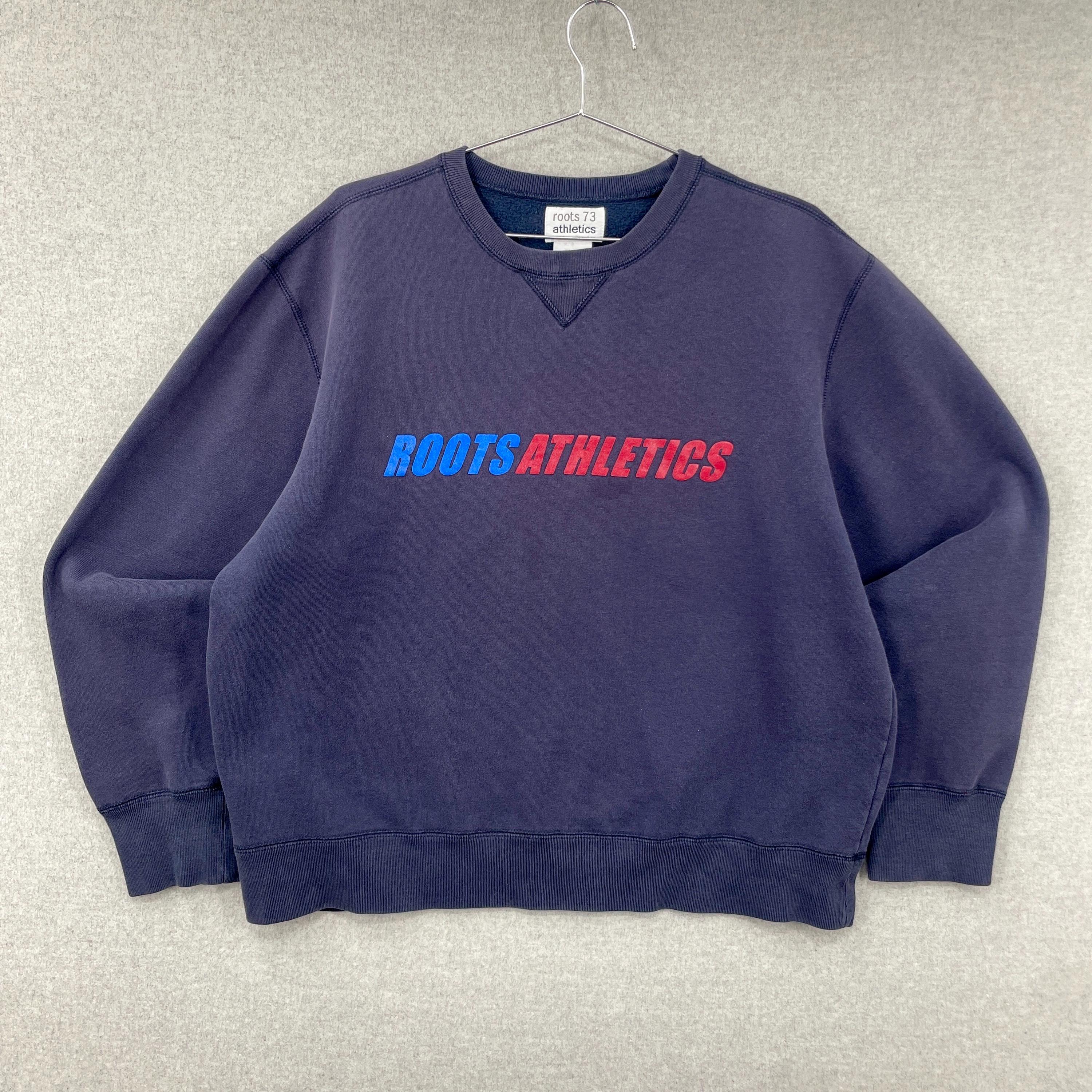 US古着 ROOTS ATHLETICS パーカー　ネイビーXL サンフェード メルカリ