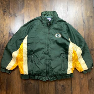 Vintage 1990s Green Bay Packers NFL American Football Puffer Jacket / tag size XL (see measurements)