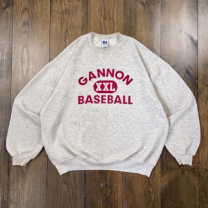 Vintage 1990s Gannon Baseball XXL Russell Athletic Crewneck Sweatshirt / made in USA / size XL (see measurements)