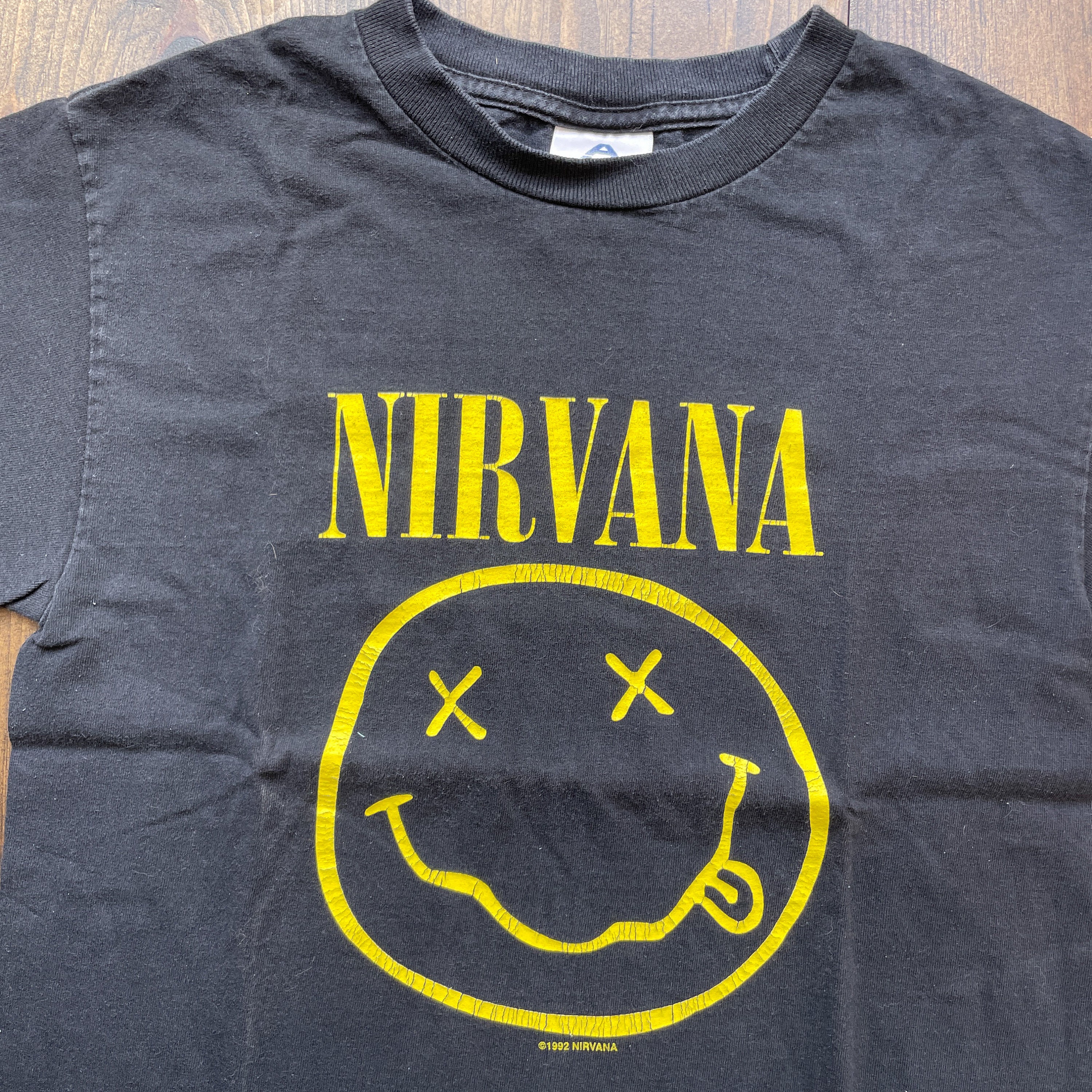 Vintage 1992 Nirvana Double Sided Smiley Face Shirt / Made in USA 