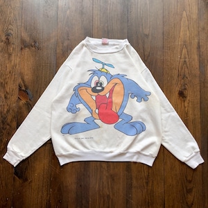 Sudadera vintage de cuello redondo con dibujos animados de Taz, el Diablo de Tasmania, Looney Tunes, 1993. Fabricada en EE. UU., etiqueta talla XL (talla pequeña, ver medidas).