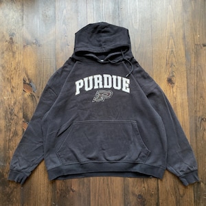 Vintage 1990s Purdue University College Varsity Lafayette Indiana Hoodie Sweatshirt / size 2XL